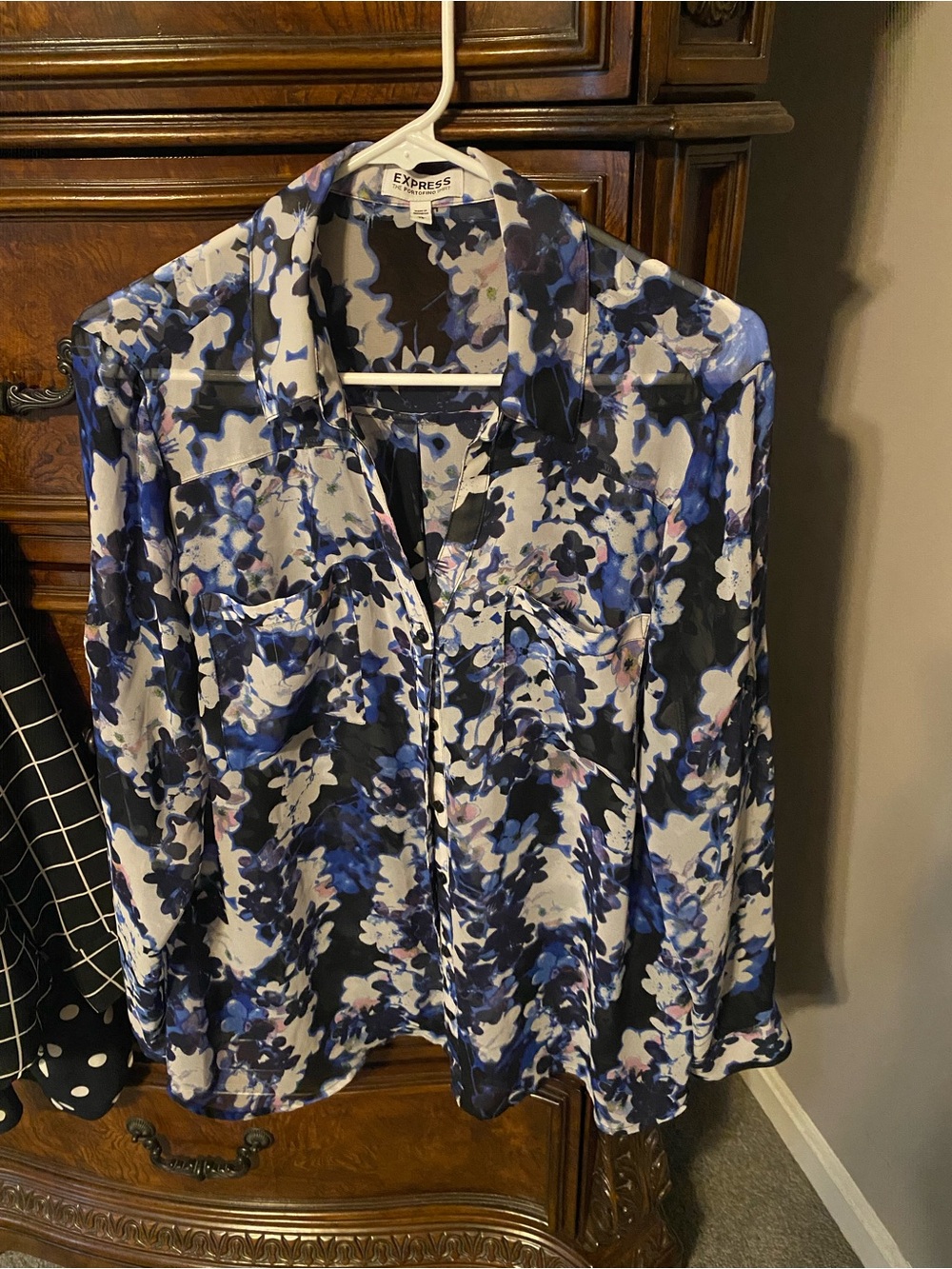 Express floral portofino blouse